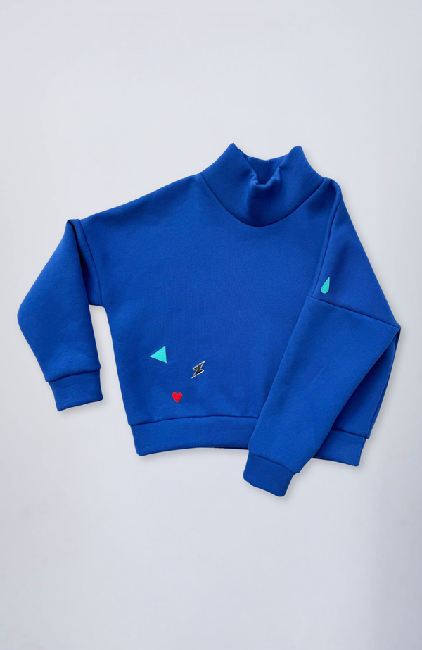 Evetke women's cotton turtleneck loose sweatshirt - SAGE