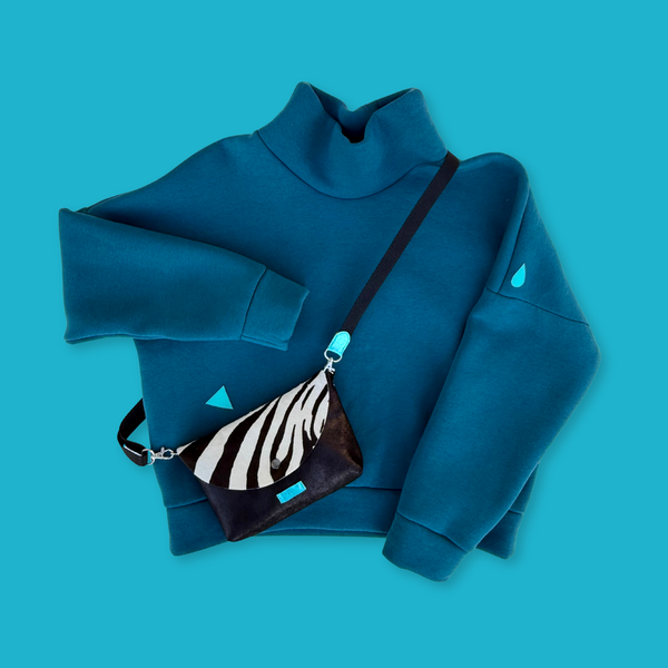 Evetke női bőr táska-ZEBRA