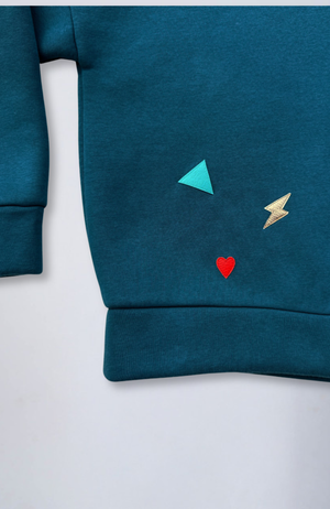 Evetke women's cotton turtleneck loose sweatshirt - SAGE