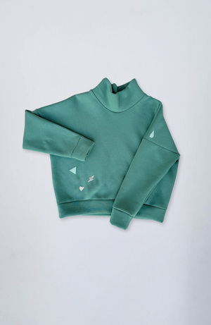 Evetke női pamut garbós laza pulcsi - SAGE