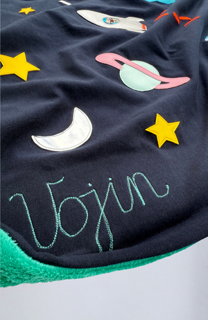 Baby blanket with handmade patterns and name embroidery - VOJIN