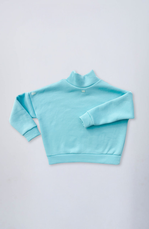 Evetke women's cotton turtleneck loose sweatshirt - SAGE