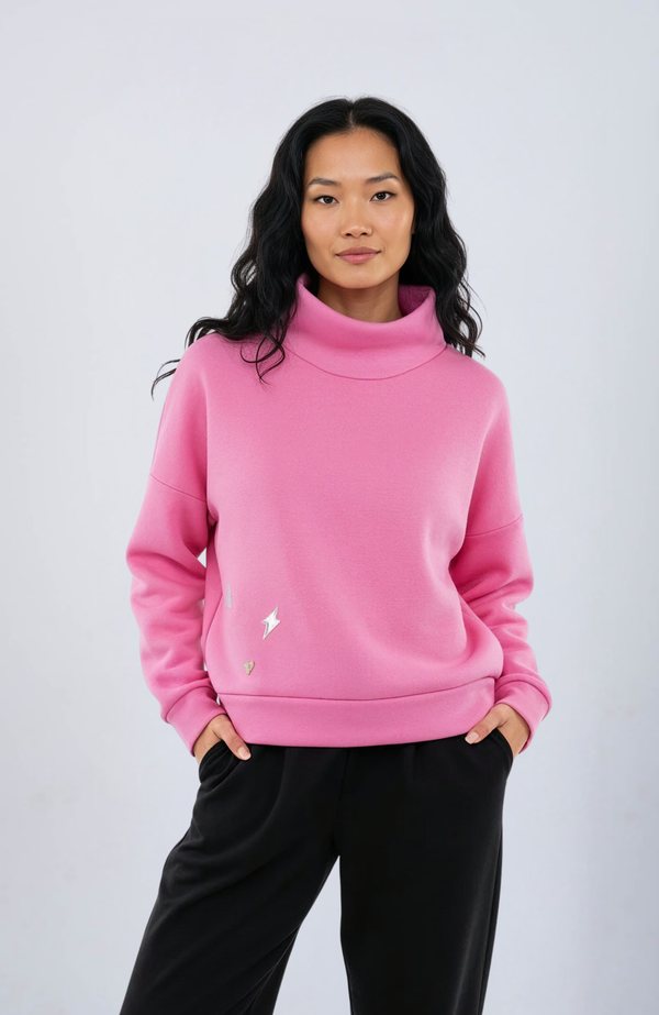 Evetke női pamut garbós laza pulcsi - CANDY 1
